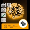 Aigostar - LED Външна коледна гирлянда 100xLED/8 функции 3xAA 10,3m IP44 топла бяла