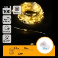 Aigostar -LED Външна коледна гирлянда 100xLED/8 функции 3xAA 10,3m IP44 топло бяло