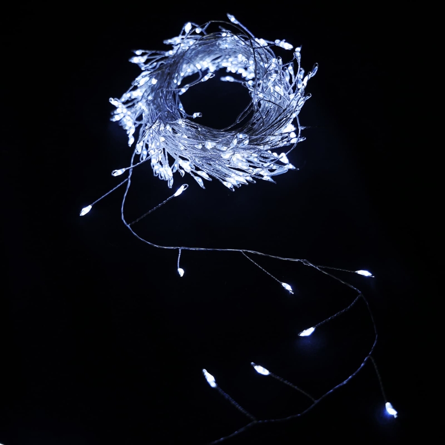 Aigostar - LED външен коледен гирлянд 100xLED/8 функции 3xAA 3,3m IP44 студено бяло