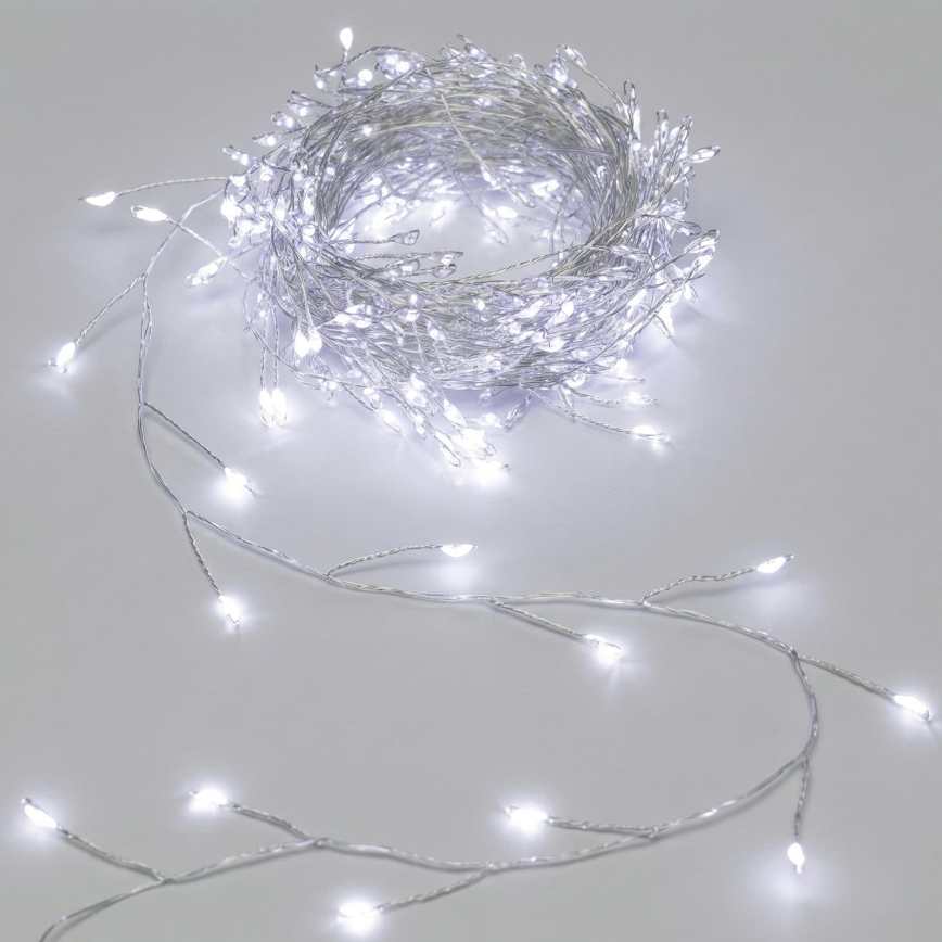 Aigostar - LED външен коледен гирлянд 100xLED/8 функции 3xAA 3,3m IP44 студено бяло