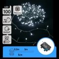 Aigostar - LED външна коледна гирлянда 100xLED/8 функции 3xAA 5,3 m IP44 студено бяла
