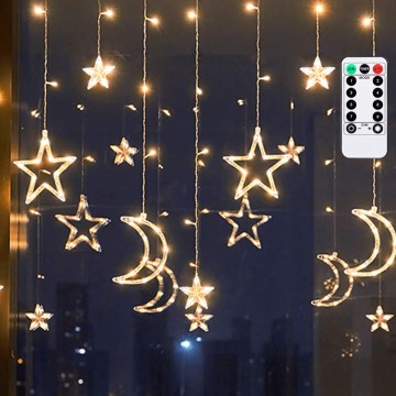 Aigostar - LED външна коледна гирлянда 120xLED/6W/230V/8 режима 3x0,6m IP44 топла бяла светлина + дистанционно управление
