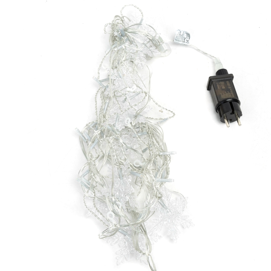 Aigostar - LED външна коледна гирлянда 120xLED/8 режима 3x0,7m IP44 студено бяло + дистанционно управление