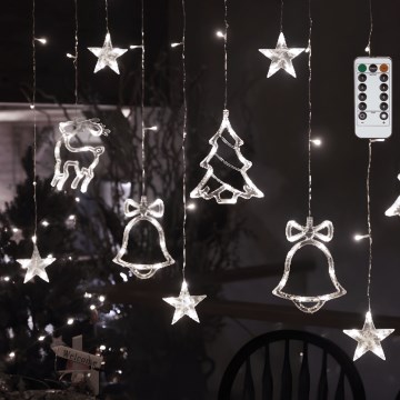 Aigostar - LED външна коледна гирлянда 120xLED/8 функции 3x0,6m IP44 студено бяло + дистанционно управление