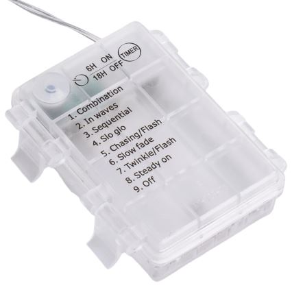 Aigostar - LED външна коледна гирлянда 120xLED/8 функции 3xAA 3,9x1,2m IP44 многоцветна