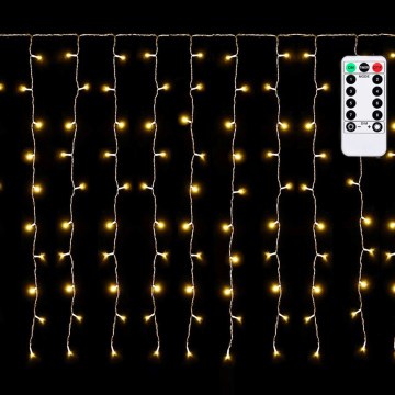 Aigostar - LED Външна коледна гирлянда 150xLED/6W/230V/8 режима 1,5x1m IP44 топла бяла + дистанционно управление