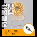 Aigostar - LED външна коледна гирлянда 2000xLED/8 функции 103m IP44 топла бяла
