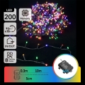 Aigostar -LED външна коледна гирлянда 200xLED/8 функции 3xAA 10,3m IP44 многоцветна