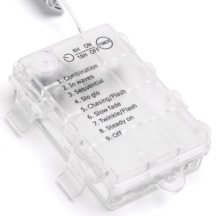 Aigostar - LED външна коледна гирлянда 200xLED/8 функции 3xAA 5x2m IP44 топла бяла светлина