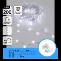 Aigostar - LED външна коледна гирлянда 200xLED/8 режима 3xAA 6,3m IP44 студено бяла
