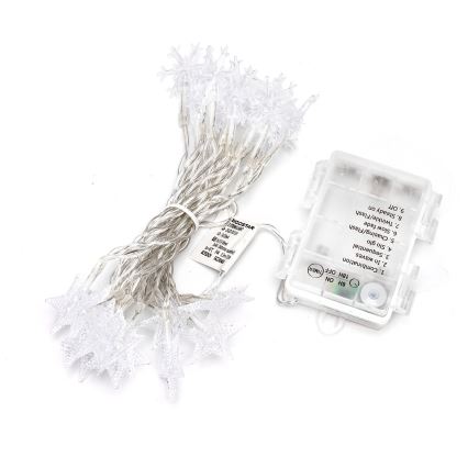 Aigostar - LED външна коледна гирлянда 25xLED/8 функции 3xAA 2,5 m IP44 студено бяла