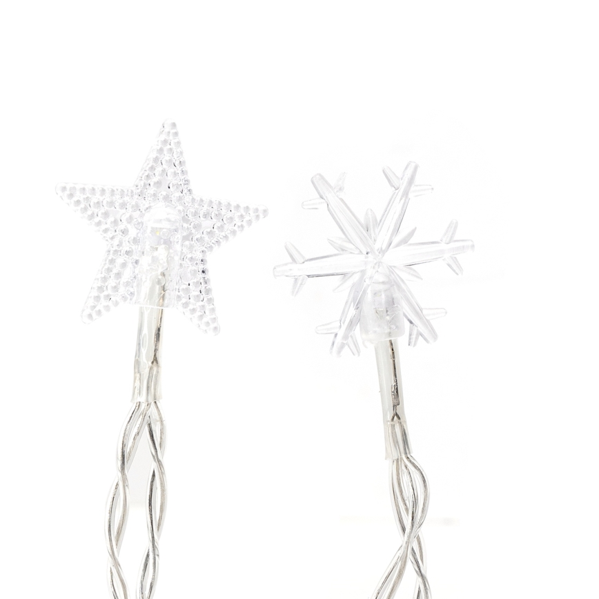 Aigostar - LED външна коледна гирлянда 25xLED/8 функции 3xAA 2,5 m IP44 студено бяла