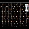 Aigostar - LED външна коледна гирлянда 300 LED, 8 режима, 3 x 1 м, IP44, топла бяла светлина + дистанционно управление