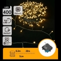 Aigostar - LED външна коледна гирлянда 400xLED/8 функции 4xAA 20,3 m IP44 топла бяла