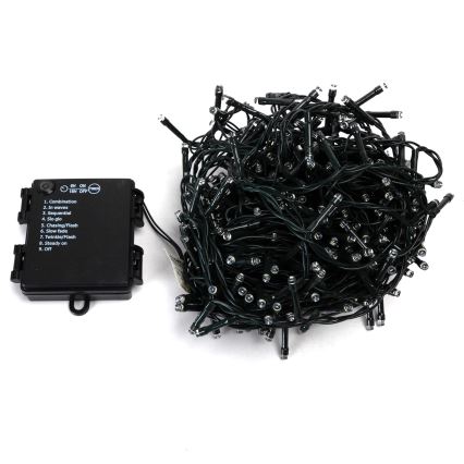 Aigostar - Многоцветна LED външна коледна гирлянда, 400 LED, 8 режима, 4xAA, 20,3 m, IP44