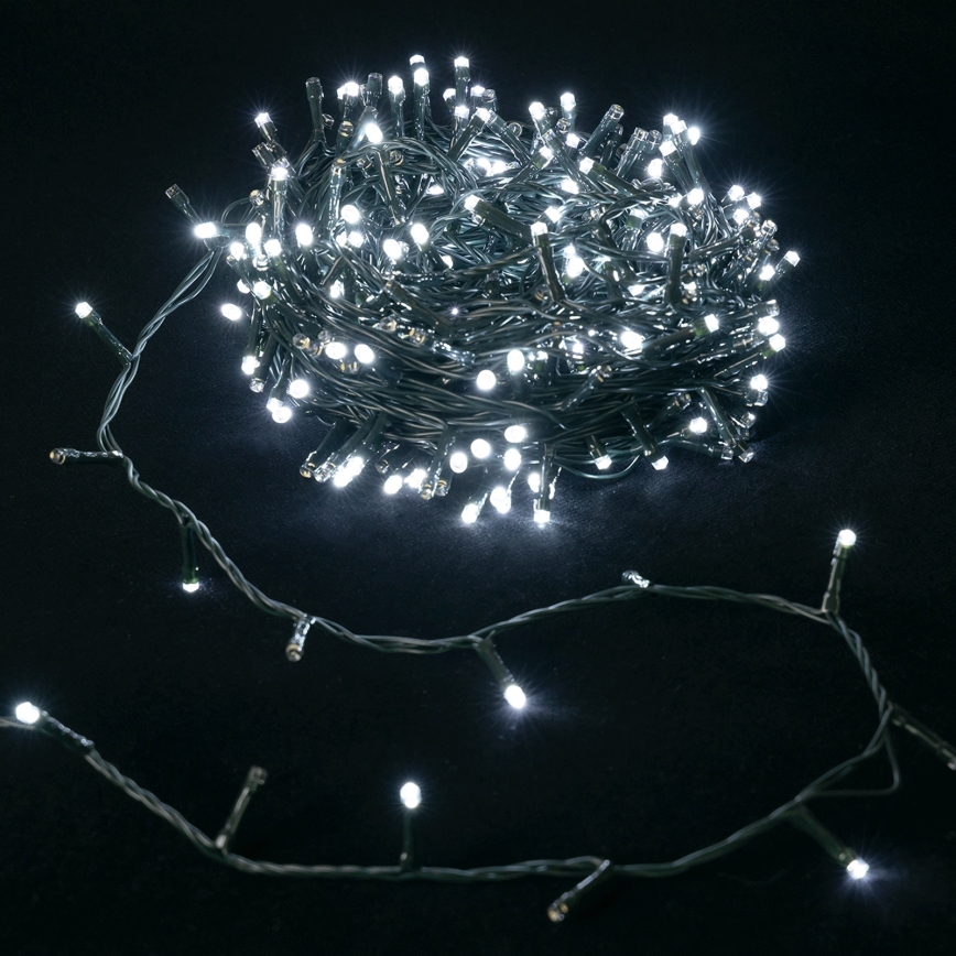 Aigostar - LED външна коледна гирлянда 500xLED/8 функции 4xAA 25,3 m IP44 студено бяло