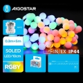 Aigostar - LED външна коледна гирлянда 50xLED/3xAA/8 функции 5,3 m IP44 многоцветна