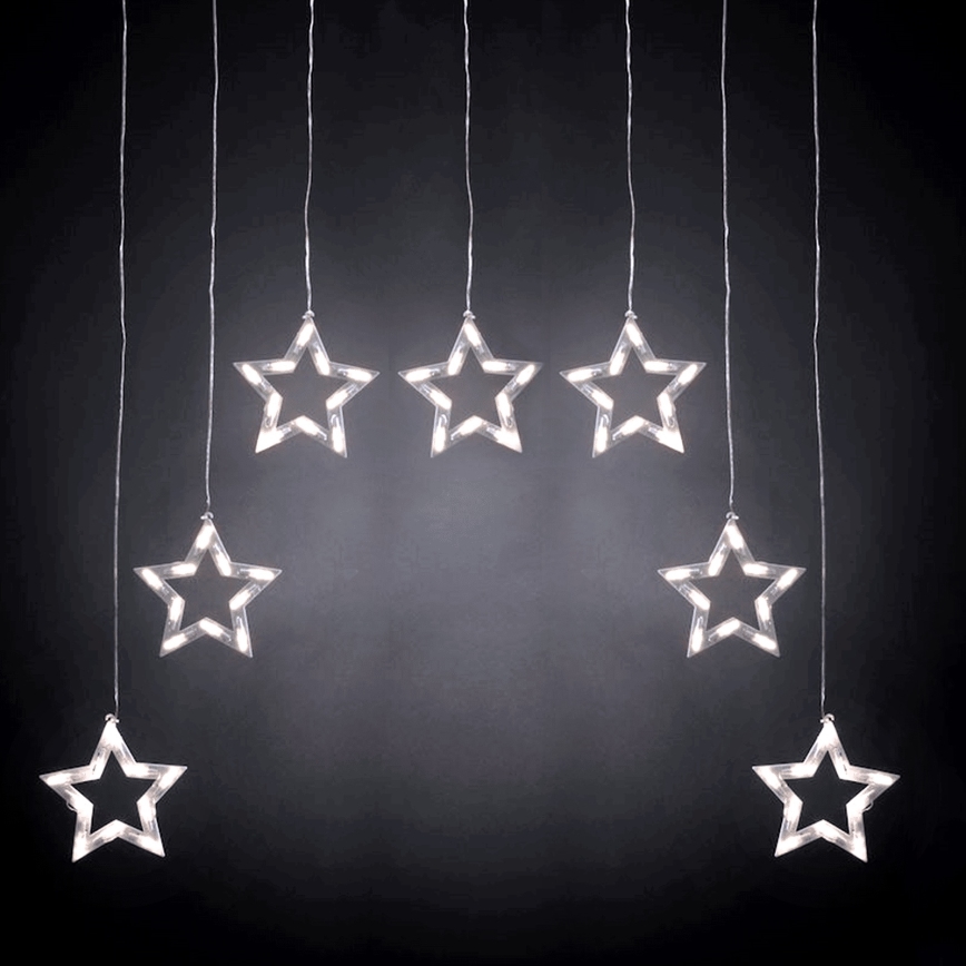 Aigostar - LED външна коледна гирлянда 70xLED 1,2x1m IP44 студено бели звезди