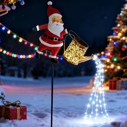 Aigostar - LED Външна коледна декорация 120xLED/8 режима 80 cm IP44 Santa/студено бяло