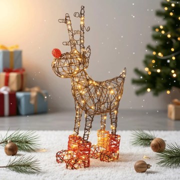 Aigostar - LED външна коледна украса 200xLED/8 функции 0,9m IP44 топла бяла северен елен