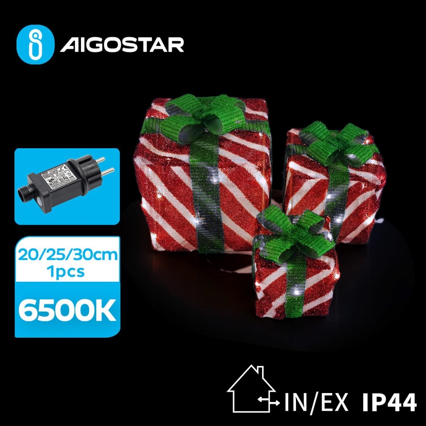 Aigostar- LED външна коледна украса 3,6W/31/230V 6500K 20/25/30cm IP44 подаръци