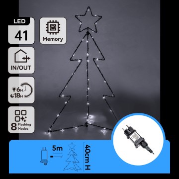 Aigostar - LED външна коледна украса 41xLED/3,6W/230V 40 cm IP44 елха, студено бяла