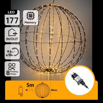 Aigostar - LED външна коледна украса LED/3,6W/230V 60 см IP44 топла бяла топка