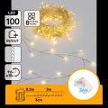 Aigostar - LED външна коледна верига 100xLED/8 функции 3xAA 3,3m IP44 топла бяла