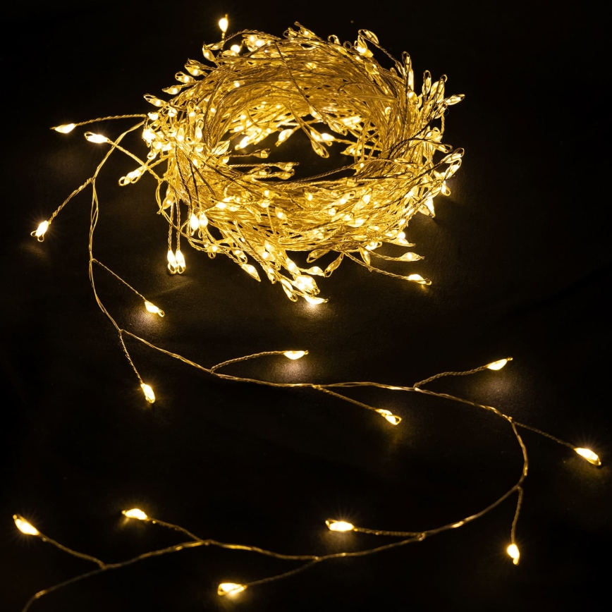 Aigostar - LED външна коледна верига 100xLED/8 функции 3xAA 3,3m IP44 топла бяла