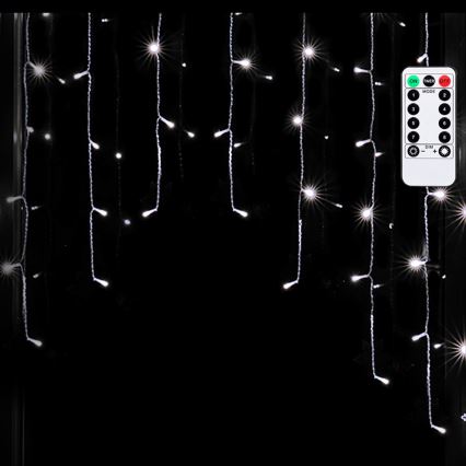 Aigostar - LED външна коледна гирлянда 200xLED/6W/230V/8 режима 3x1m IP44 студено бяло + дистанционно управление