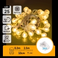 Aigostar - LED външна коледна верига 25xLED/3xAA/8 функции 2,8 m IP44 топла бяла