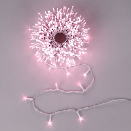 Aigostar - LED външна коледна верига 50xLED/8 режима 3xAA 5,3m IP44 розова