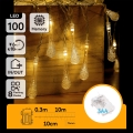 Aigostar - LED външна коледна капковидна гирлянда 100xLED/8 функции 3xAA 10 m IP44 топла бяла светлина