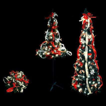 Aigostar - LED външна коледна елха 100xLED, 1,5 m, IP44, червена и студено бяла