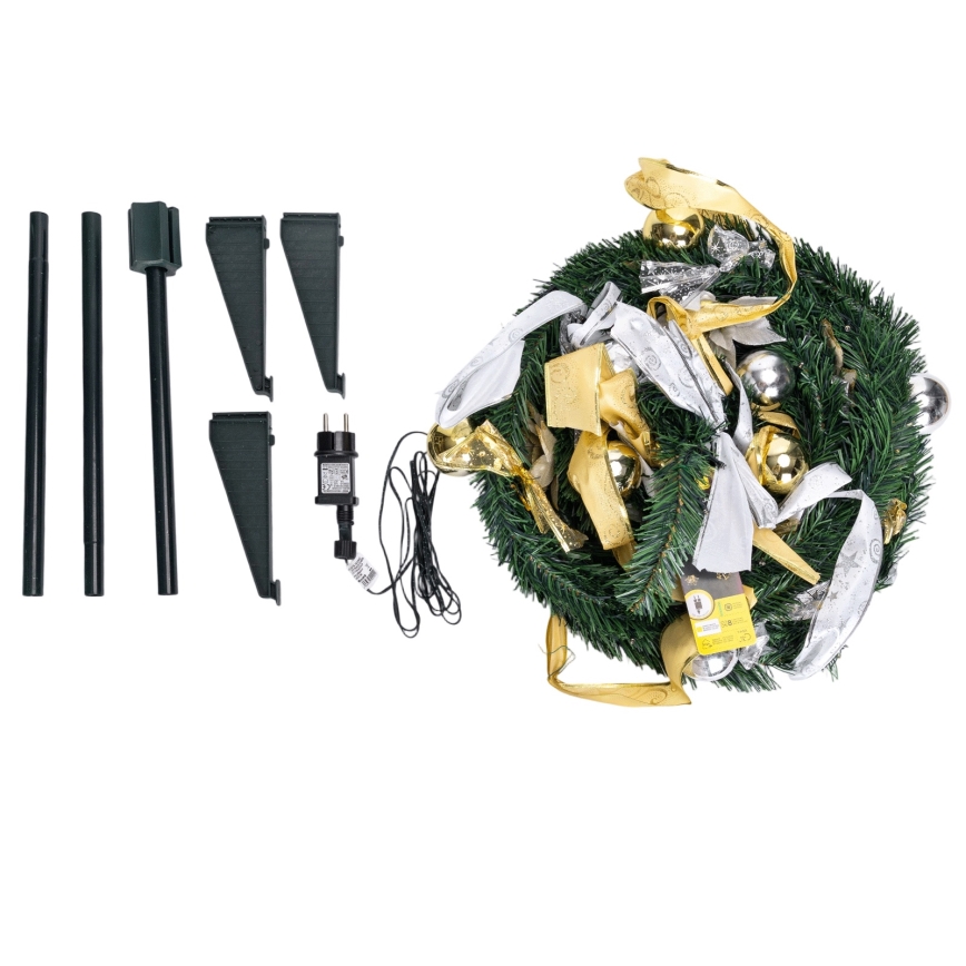 Aigostar - LED външна коледна елха 80xLED 1,2m IP44 бяла/златиста топла бяла