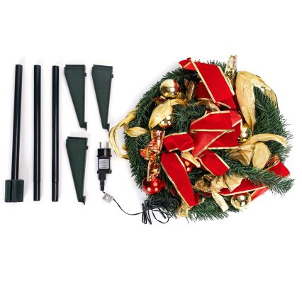 Aigostar - LED външна коледна елха 80xLED 1,2m IP44 червена/златна топла бяла светлина