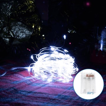 Aigostar - LED Коледен гирлянд 100xLED/3xAA 10,3м студено бяло
