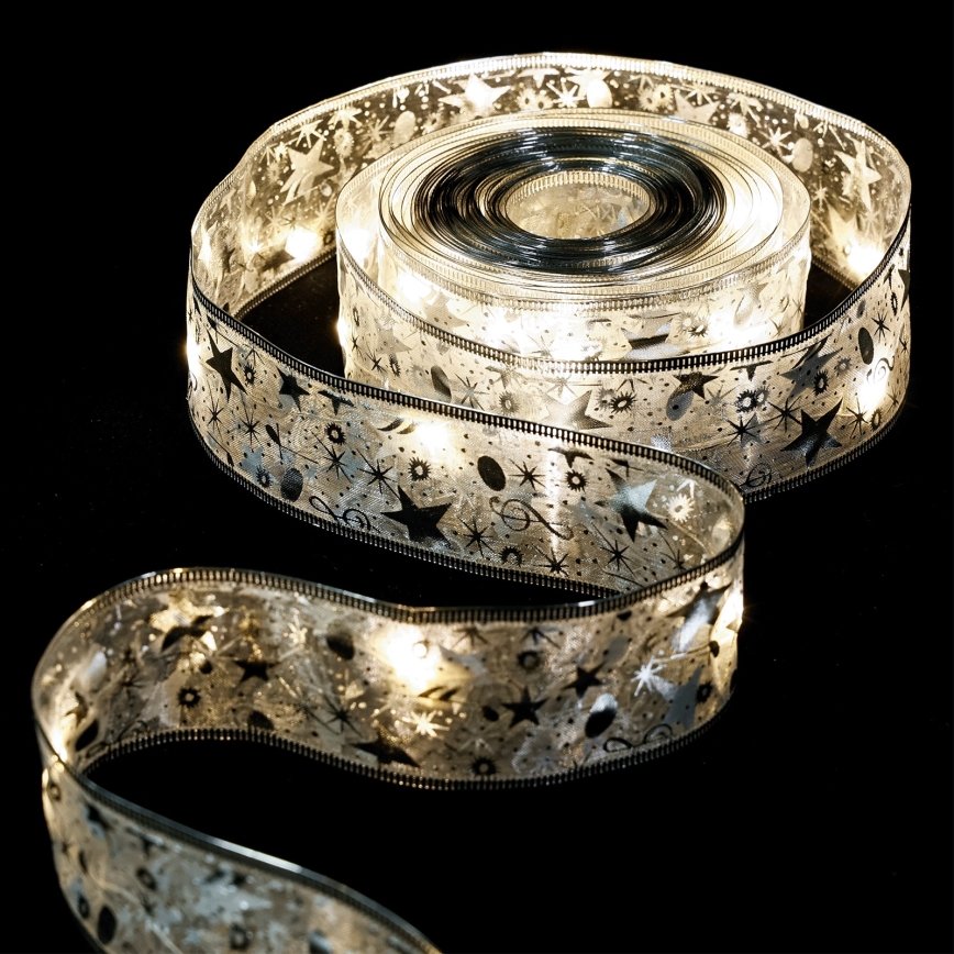 Aigostar - LED коледна гирлянда 20xLED/3xAA, 2 m, топла бяла, сребриста