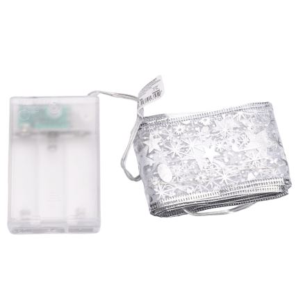 Aigostar - LED коледна гирлянда 20xLED/3xAA, 2 m, топла бяла, сребриста