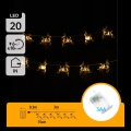 Aigostar - LED коледен гирлянд 20xLED/3xAA 3,3m с елени