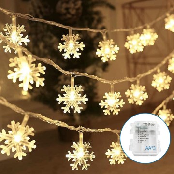 Aigostar - LED Коледен гирлянд 20xLED/3xAA 3,3м снежинки