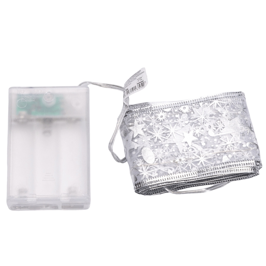 Aigostar - LED коледен гирлянд 50xLED/3xAA 5 m топла бяла сребрист