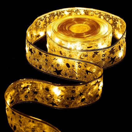 Aigostar - LED коледен гирлянд 50xLED/3xAA 5m, топла бяла светлина, златист цвят