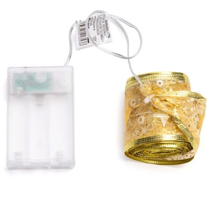 Aigostar - LED коледен гирлянд 50xLED/3xAA 5m, топла бяла светлина, златист цвят