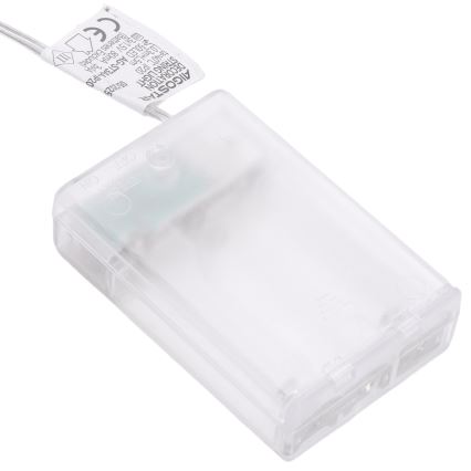 Aigostar - LED коледен гирлянд 50xLED/3xAA 5m, топла бяла светлина, златист цвят