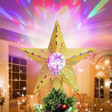 Aigostar - LED коледен проектор за снежинки LED/5W/230V многоцветна златна звезда