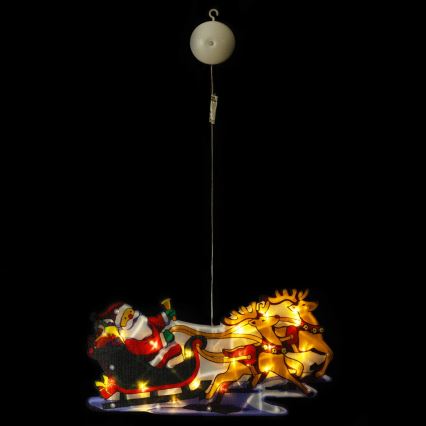 Aigostar - LED Коледна декорация LED/3xAAA Дядо Коледа с елени 13,4 см