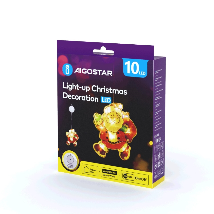 Aigostar - LED Коледна декорация LED/3xAAA Дядо Коледа 20 см