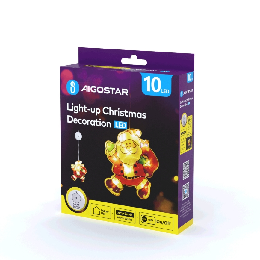 Aigostar - LED Коледна декорация LED/3xAAA Дядо Коледа 20 см