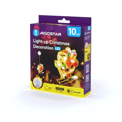 Aigostar - LED Коледна декорация LED/3xAAA Дядо Коледа на ски 23 см